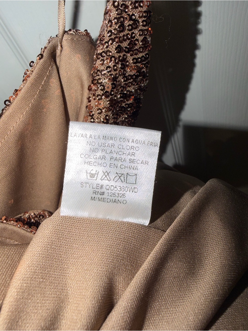 ✨ Windsor Brown Sequin Open Back College Party Cocktail Dress Medium 🤎 - Picture 7 of 11